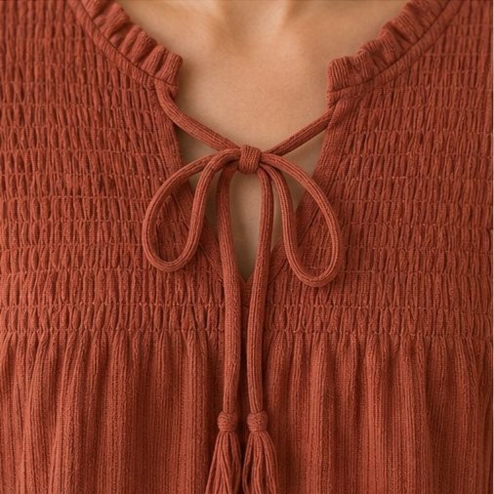 Rust Smocked Top - Picture 4 of 6